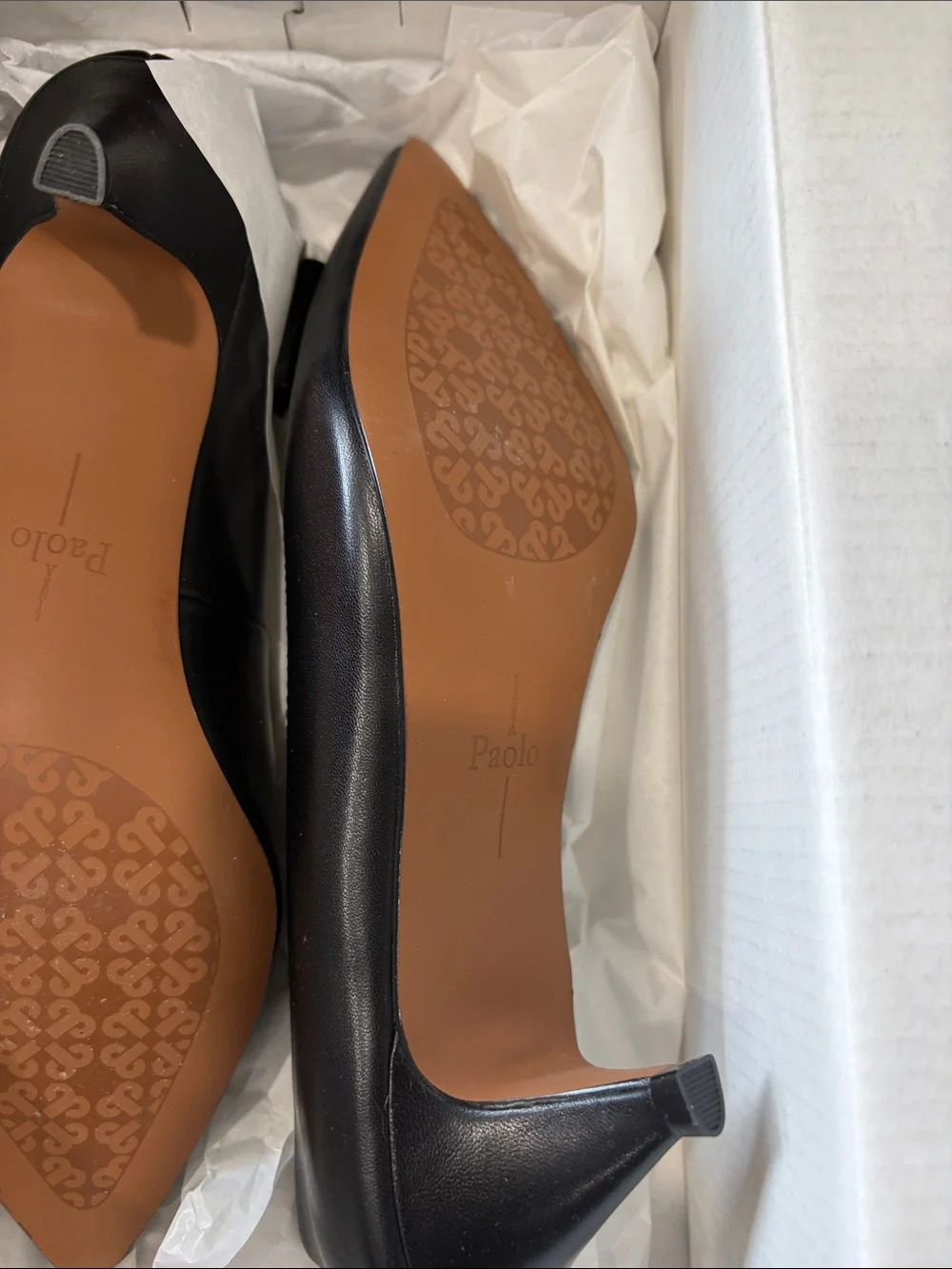 Paolo Black Pointed-Toe Bow Ballet Flats